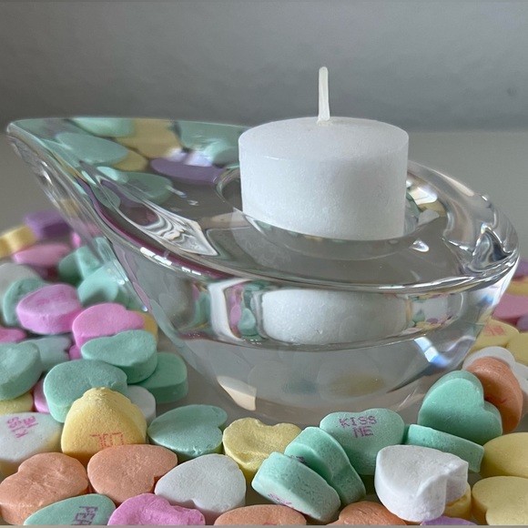 Orrefors Crystal Sweden Teardrop Candle Holder Martti Rytkonen Signed w Sticker - Picture 9 of 10